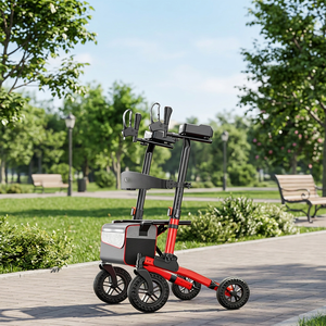 Déambulateur pliable multifonctionnel en aluminium léger avec siège, hauteur réglable, aide à la mobilité pour personnes âgées - Product Image 1