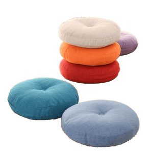 Coussin futon épais en coton et lin, style japonais rond, adapté pour balcon, fenêtre en baie, tatami, rebord de fenêtre et sol - Product Image 5