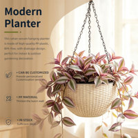 Jardinières suspendues traditionnelles à double pot en PP, auto-arrosantes avec trou de drainage, pour intérieur, extérieur, maison et jardin