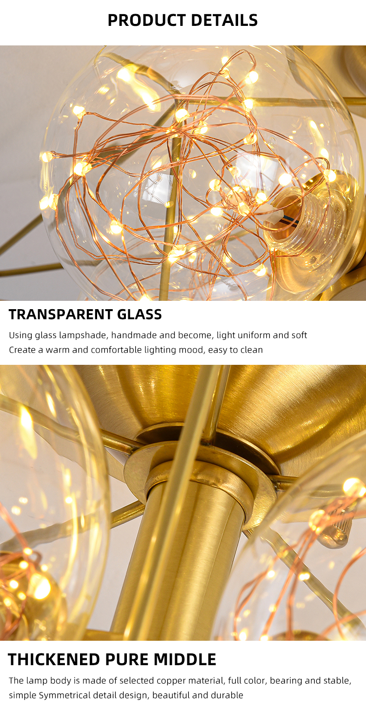 Art Unique Design Gold Color Classics Lighting Vintage Surface Mounted Modern Led Ceiling Lamp