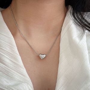 Collar de plata de ley Ruitai S925 con forma de corazón para mujer, uso diario, estilo Ins - Product Image 4