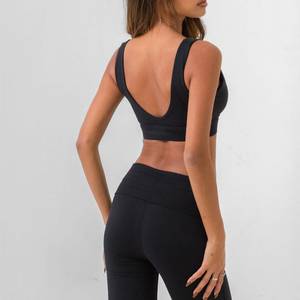 Ropa Deportiva de Alta Calidad para Gimnasio, Conjunto de Yoga para Mujer, Ropa Deportiva Activa, Sujetador Deportivo con Escote Profundo en V y Logotipo Personalizado - Product Image 5