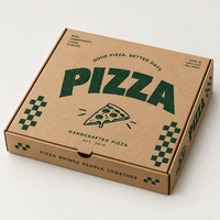 Boîtes à pizza en carton ondulé Kraft SP5298, qualité alimentaire, résistantes à la graisse, logo personnalisé en relief, plusieurs tailles, écologiques, pour les pizzerias à emporter