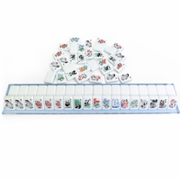 Mahjong américain en acrylique monocouche à motif Panda Patin à Roulettes, 160 tuiles complètes, pour 4 joueurs, pliable, portable, premium et élégant