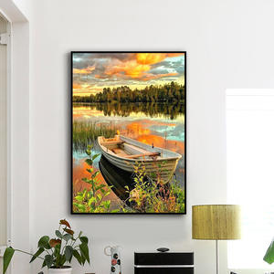 <span class=keywords><strong>Paesaggi</strong></span> di <span class=keywords><strong>barche</strong></span> sul lago SONGWOOART 5d diamantati punti arte pittura diamantata kit di arte con strass pieno trapano - Product Image 1