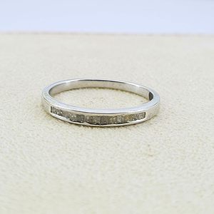 Jewelspaark Princess Cut Diamond <b>Ring</b> 0.32 Cttw 925 Sterling Silver Engagement Band For Women - Product Image 5