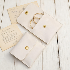 Sacs cadeaux en cuir PU personnalisés avec logo, pochettes d'emballage pour bijoux de luxe, vente en gros - Product Image 6