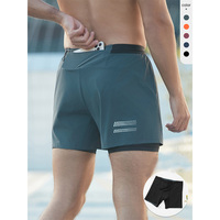 Shorts de course 2-en-1 avec cordon de serrage intégré, logo personnalisé, en nylon et élasthanne, pour homme