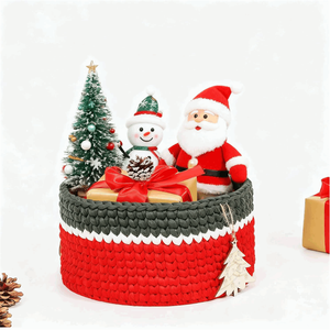 Cestas de Almacenamiento Vacías de Navidad a Precio Económico, Cesta de Navidad Tejida de Cuerda de Algodón para Regalo de Bebé - Product Image 1
