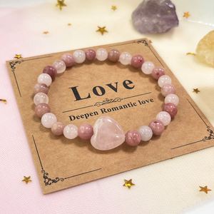 Pulsera de Piedra Natural con Cuentas de Vidrio Coloridas, Diseño de Protección Angelical, Tendencia para Mayoristas, Grabado Personalizado - Product Image 4