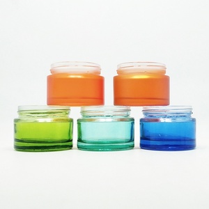 Wholesale Glass Beauty Cream Jars 15g 30g 50g 100g Cosmetic Body Lotion Packaging Custom Empty Jar with Plastic Lid Custom Color - Product Image 4