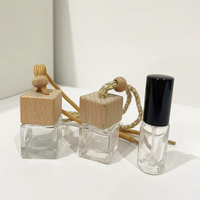 Flacon diffuseur carré pour voiture 10 ml en stock – Bouteille transparente avec bouchon à vis en bois personnalisé