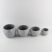 Ensemble de pots en ciment écologiques faits à la main pour la maison, le jardin, le balcon, le sol, pot rond, 4 pièces