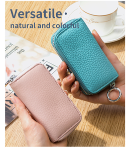 Porte-clés en cuir de vache véritable fait main de qualité supérieure avec fermeture éclair métallique, durable, compact et multi-usage pour cartes, pièces de monnaie et clé USB - Product Image 6