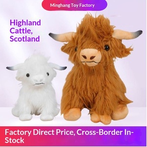Peluche de Vaca de las Tierras Altas Escocesas, de Pelo Largo, Relleno de Algodón PP, Regalo de Cumpleaños para Niños de 0 a 24 Meses - Product Image 3