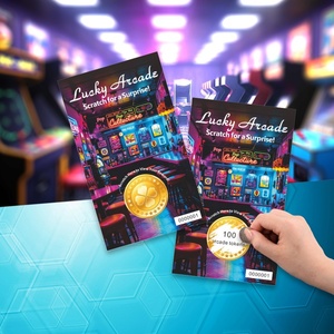 Scratch Win Game Tokens Online Design Scratch <b>Card</b> Custom Lucky Draw Digital Printing UV-coating - Product Image 5
