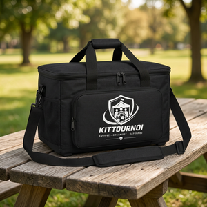 Black <b>Football</b> <b>Equipment</b> Duffel Bag Foldable 600D Material Shoulder Training Travel Custom Logo - Product Image 3