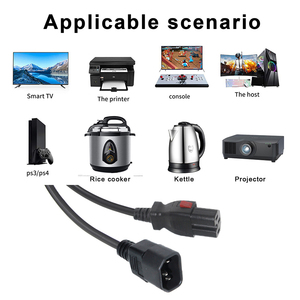 Câble d'extension électrique pour équipement industriel lourd KUNCAN 15A 250V IP11 14AWG IEC-320-C14 vers IEC-320-C15 - Product Image 2