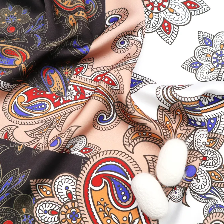 New Art Design Mulberry Silk Fabric Print For Somali Dirac Fabric Dress Silk