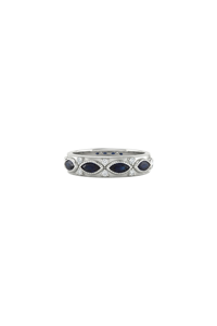 Bague en saphir bleu et diamant en argent sterling 92,5 KLSR-11634 - Product Image 4