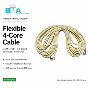 9.9M 24AWG 4 芯电缆线束，带欧式插芯端子，TPE 电缆，用于自动化设备内部接线 - Product Image 1