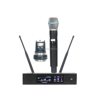 Systèmes Sans Fil Professionnels UHF QLXD4 BETA58A BETA87A KSM9 avec Microphones à Main Karaoké en Métal