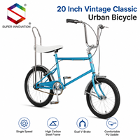 Sepeda Retro Jalan Raya 20 Inci Berbahan Baja Karbon Tinggi dengan Rangka Gaya Chopper dan Stang Tinggi
