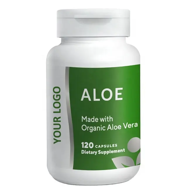 Private Label Organic Aloe Vera Capsules Support Gut Health & Digestive Comfort, Stomach Acid Buffer, Natural Immune Supplement