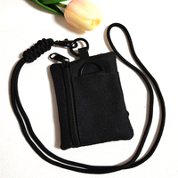 Cadeau promotionnel : Porte-cartes tour de cou en toile avec fermeture éclair et pochette pour pièces de monnaie, en stock, personnalisable OEM pour cadeaux d'entreprise, vente en gros
