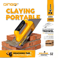 Truelle de plâtrage en acier inoxydable 120x280mm, outil de construction avec poignée antidérapante en TPR pour le plâtrage des murs et la maçonnerie