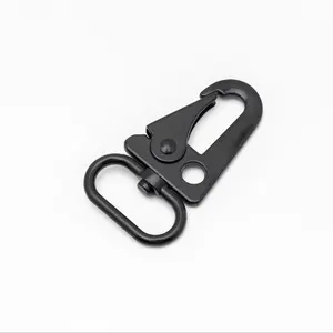 BT-Z025S Zinc Alloy 25mm Olecranon Clasp Matt Black Carabiner Hk Clip Swivel Snap Hook Hk Style