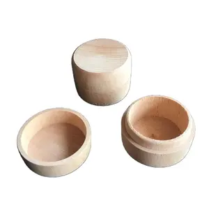 Boîte ronde à savon en bois massif avec couvercle, boucles personnalisées, 10 pièces