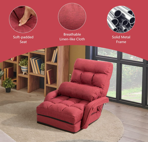 Tumbona multifuncional, sillón <span class=keywords><strong>plegable</strong></span> multiusos, tumbona con 6 posiciones ajustables para sala de estar - Product Image 3