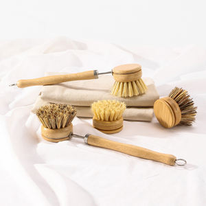 Fibras naturales Cocina Plato Olla Sartén Cepillo de limpieza Haya Madera Desmontable Mango largo y cerdas de sisal Cepillo de lavado - Product Image 6