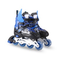 Patins à roulettes en ligne à quatre roues réglables, double usage, avec roulements ABEC-7 pour hommes et enfants, taille ajustable, coque en maille PU