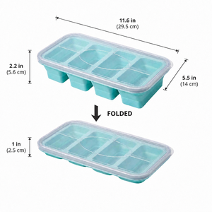 Boîte à lunch en silicone à 4 compartiments, résistante au congélateur, pour la conservation des purées pour bébé, préparation de repas maison pour bébé - Product Image 5