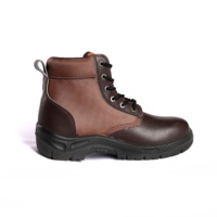 Sepatu bot keselamatan kerja, sepatu bot kulit sapi halus, Sol injeksi PU, baja pengaman jari kaki, Anti statis, sepatu keselamatan
