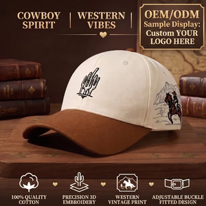 Gorra de Béisbol con Logotipo Personalizado, MOQ Bajo, OEM ODM, Bordado 3D, Dos Tonos Beige, Estilo Vintage, Estructurada, 6 Paneles, Cierre a Presión - Product Image 1