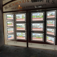 Boîte à lumière LED ultra-mince en acrylique A3 A4, panneau publicitaire rétroéclairé en acrylique LED, affichage mural pour la publicité immobilière en vitrine