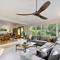 Ventilador de techo Led Industrial, Control remoto de alta calidad, 60 pulgadas, 3 cuchillas, madera maciza, decorativo, interior