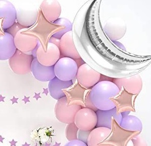 Moon Star Balloon Pink Balloon Birthday Party Decoration Arch <span class=keywords><strong>Set</strong></span> Purple girl's Birthday Wedding Baby Shower Party Decoration - Product Image 5
