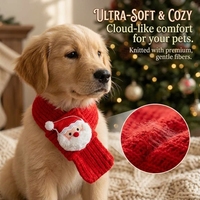 Écharpe de Noël pour chien, écharpe tricotée chaude pour animaux de compagnie, pour petits chiens et chats, accessoires pour chiots et chatons pour les fêtes d'hiver