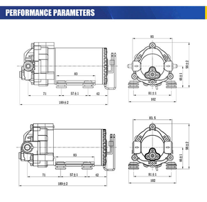 Handwei HDW-B-1000SG Membranpumpe DC-Motor 24V 1000GPD Hochdruck 100 PSI Maximaldruck PTFE-Dichtung für Trinkwasser - Product Image 4