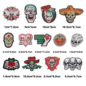 Vente flash : Patchs brodés en forme de crâne punk, squelette, os, cœur cardiaque, doigt, style heavy metal <span class=keywords><strong>rock</strong></span> roll pour veste de motard - Product Image 3