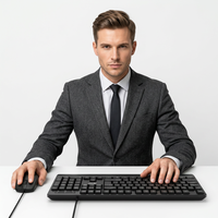 Acer OAK032 Ensemble clavier et souris de bureau filaire Repose-poignets étendu USB Étanche 104 touches Design ergonomique pour