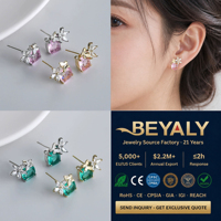 Boucles d'oreilles en cristal vert, fleur, clous d'oreille, jolies boucles d'oreilles en forme de fleur