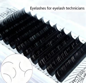 Venta al por mayor directa de fábrica: Bandeja de extensiones de pestañas individuales con logo personalizado, volumen ruso, estilo clásico mixto, pestañas planas negras mate. - Product Image 4