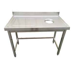 Table de travail en acier inoxydable 201/304 à prix de gros, équipement de cuisine, table de lavage de vaisselle, évier à commande au pied - Product Image 1