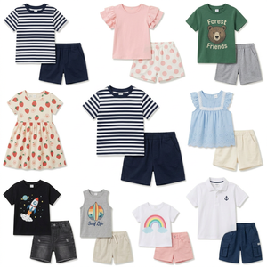 Conjunto de Verano Delgado y Transpirable para Niños, Ropa Unisex para Bebés, Mezcla Aleatoria de Estilos, Envío al por Mayor - Product Image 1