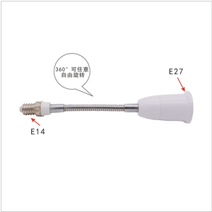 <span class=keywords><strong>Adaptateur</strong></span> d'extension de douille flexible 360 degrés <span class=keywords><strong>E14</strong></span> <span class=keywords><strong>vers</strong></span> <span class=keywords><strong>E27</strong></span> pour <span class=keywords><strong>ampoule</strong></span> LED, support de lampe, rallonge de douille à vis 195mm 295mm 395mm 595mm - Product Image 4